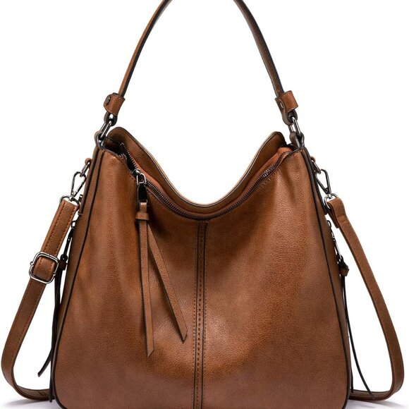 Handbags - Hobo Crossbody Bags for Women Designer Faux Leather Hobo Handbags Retro Large Si
